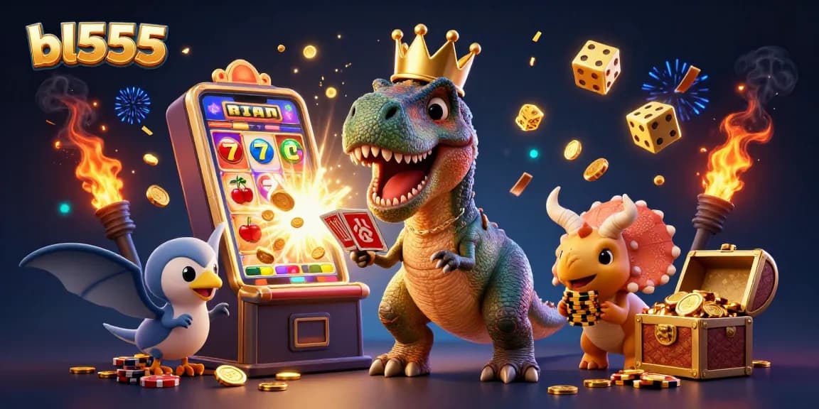 Engage with the dynamic bl555 scene featuring cartoon characters in a thrilling casino environment.