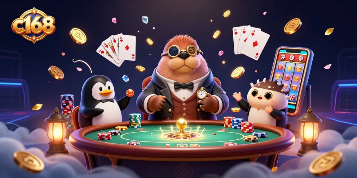 Join the fun with c168 as a walrus and friends play poker in an underwater casino