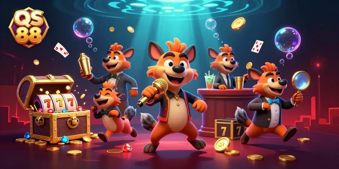 Experience the excitement of QS 88 at this comedy casino club with hyenas mixing drinks and telling jokes.