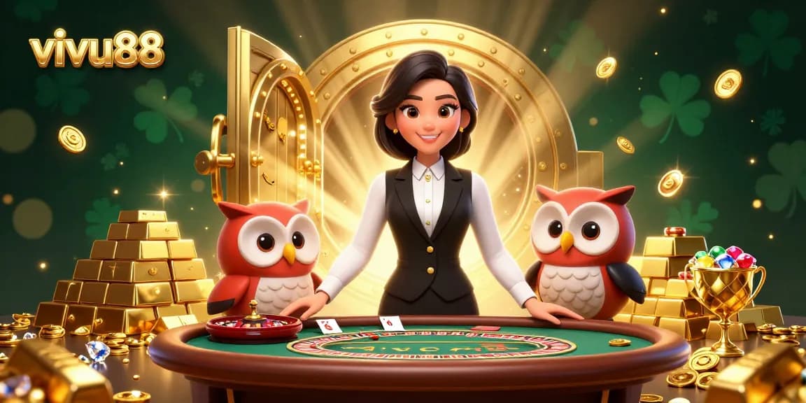 Experience vivu88's vibrant casino ambiance with skilled dealers and sparkling treasures.