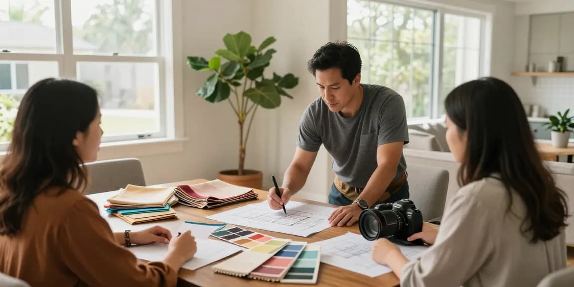 Exciting home remodeling san jose consultation with homeowners and designer.