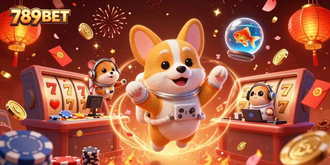 Experience thrilling gameplay with 789BET in a vibrant casino scene featuring floating characters and dynamic elements.