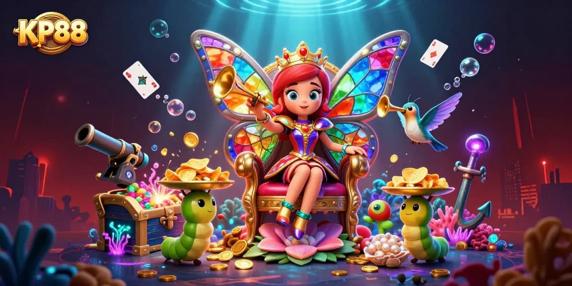 Engage with KP88’s vibrant gaming atmosphere inside a lavish underwater world filled with treasures and excitement.