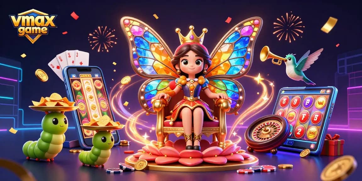 Experience the thrill with vmax game in this vibrant 3D casino scene full of excitement and energy.