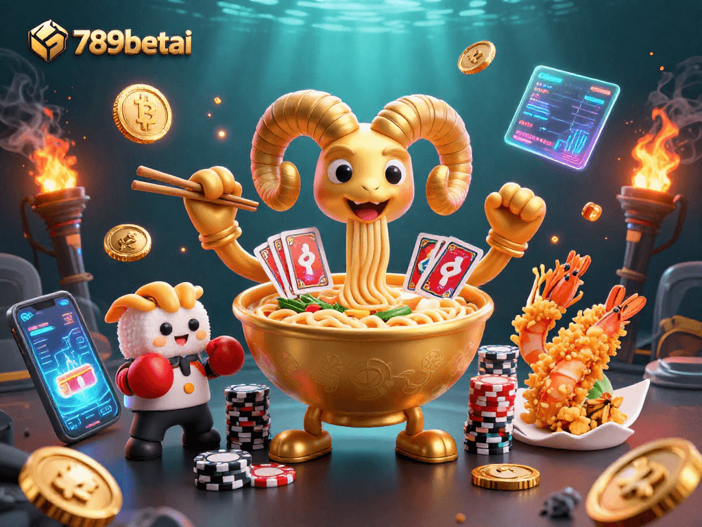 Experience thrilling gameplay with 789betai, featuring a vibrant 3D casino illustration packed with action.