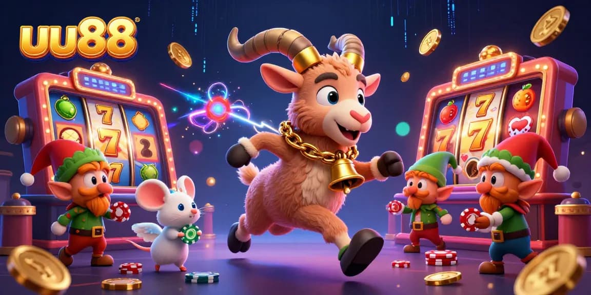 Experience exciting gameplay at uu88 with this colorful 3D illustration of a lively casino scene.