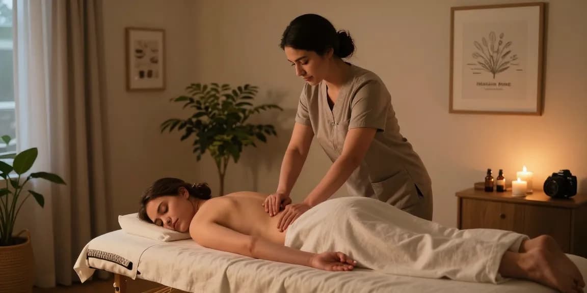 Relaxing 서울출장안마 therapy session in a serene home environment with a professional therapist.