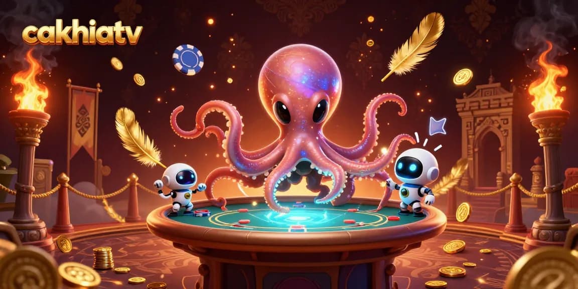 Experience thrilling gambling with cakhiatv, featuring a vibrant alien poker scene.