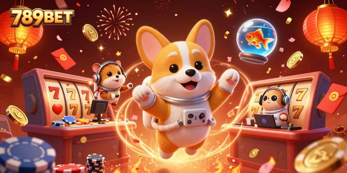Experience thrilling gameplay with 789BET in a vibrant casino scene featuring floating characters and dynamic elements.