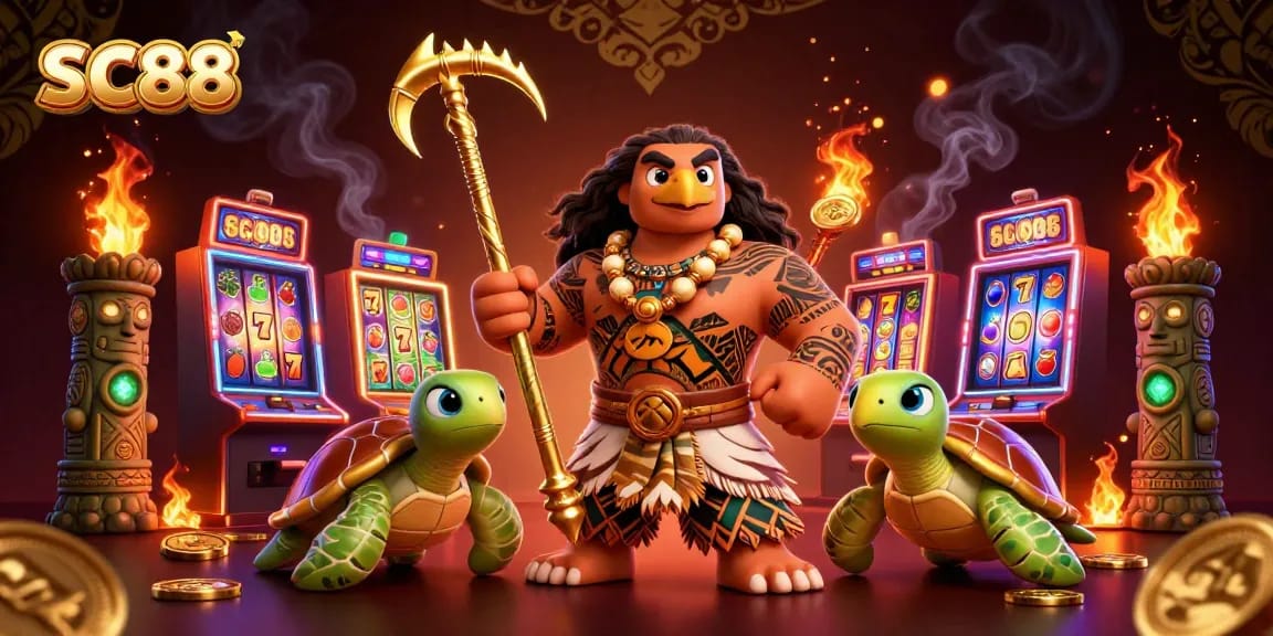 SC88 captures a vibrant casino scene with mystical characters and slot machines.