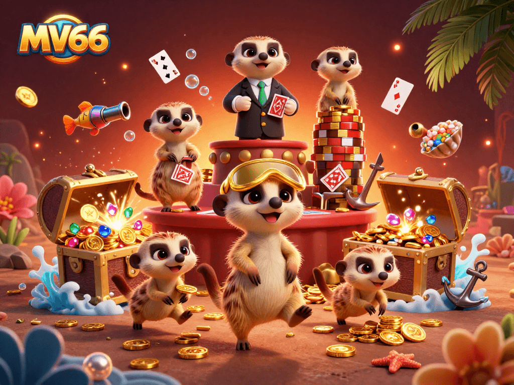 MV66 showcases engaging meerkats operating an exciting casino scene filled with treasures and dynamic elements.