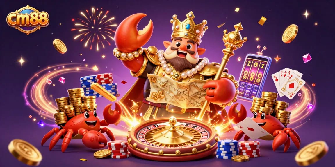 Hòa mình vào thế giới cá cược tại cm88 với chú cua vàng khổng lồ và kho báu bất tận.