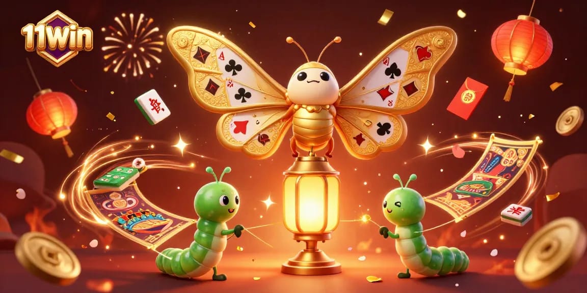Experience the vibrant world of 11WIN with a stunning 3D casino illustration featuring mystical elements.