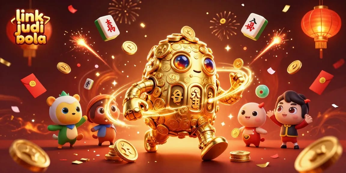 Experience thrilling action with link judi bola in an exciting casino-themed illustration.