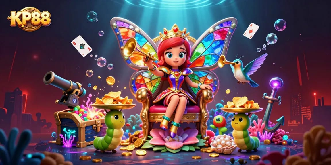 Engage with KP88’s vibrant gaming atmosphere inside a lavish underwater world filled with treasures and excitement.