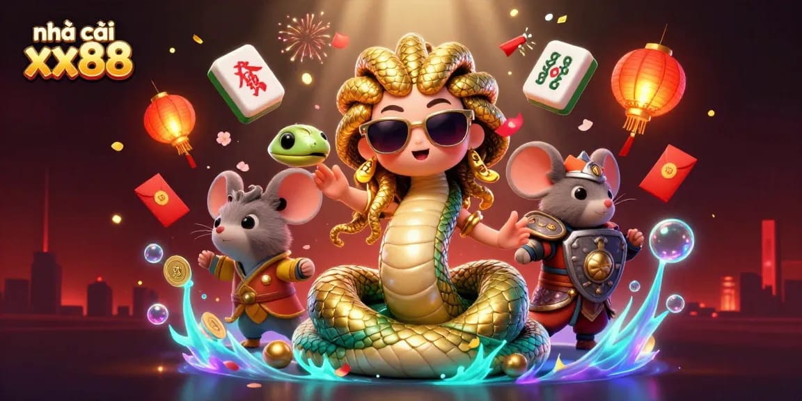 Engage with nhà cái xx88 in a vibrant 3D casino scene featuring captivating characters and dynamic elements.
