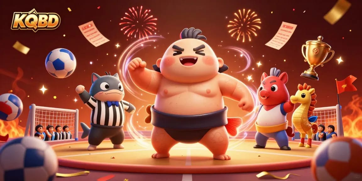 KQBD showcases a lively underwater sports betting scene with fugu, catfish, and vibrant game elements.