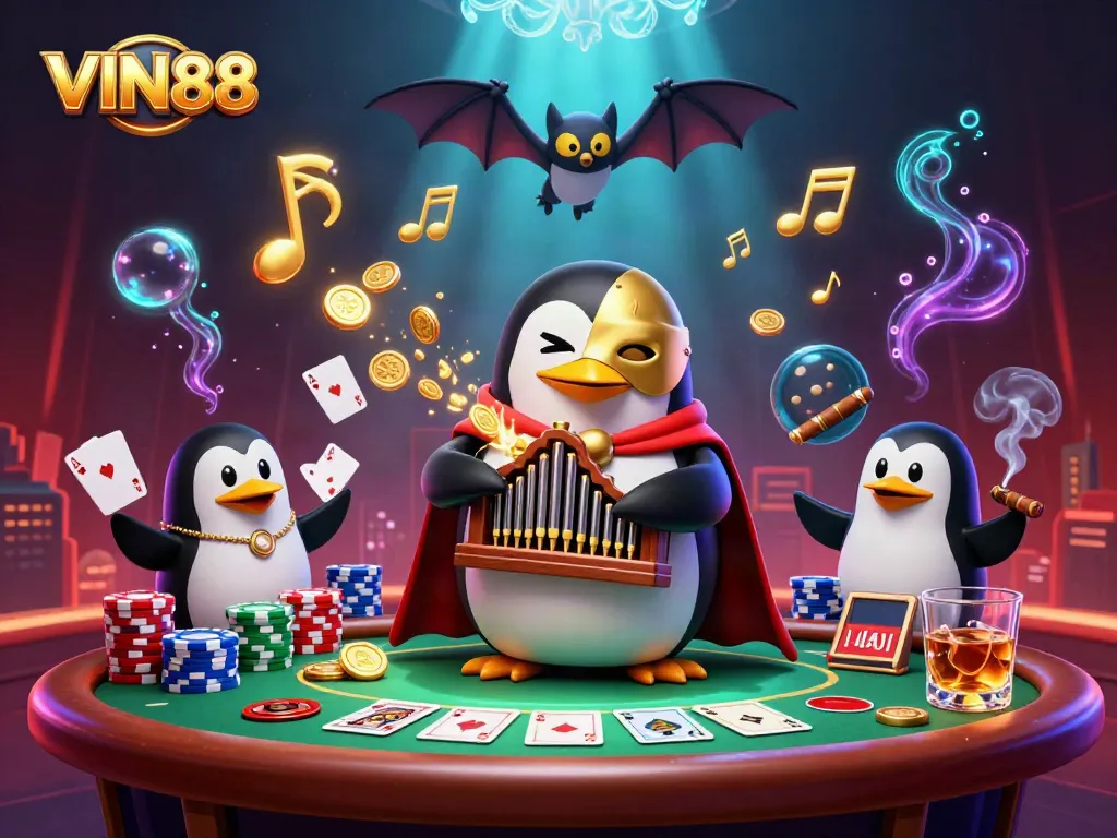Spin the reels at VIN88 with enchanting characters and vibrant casino elements.