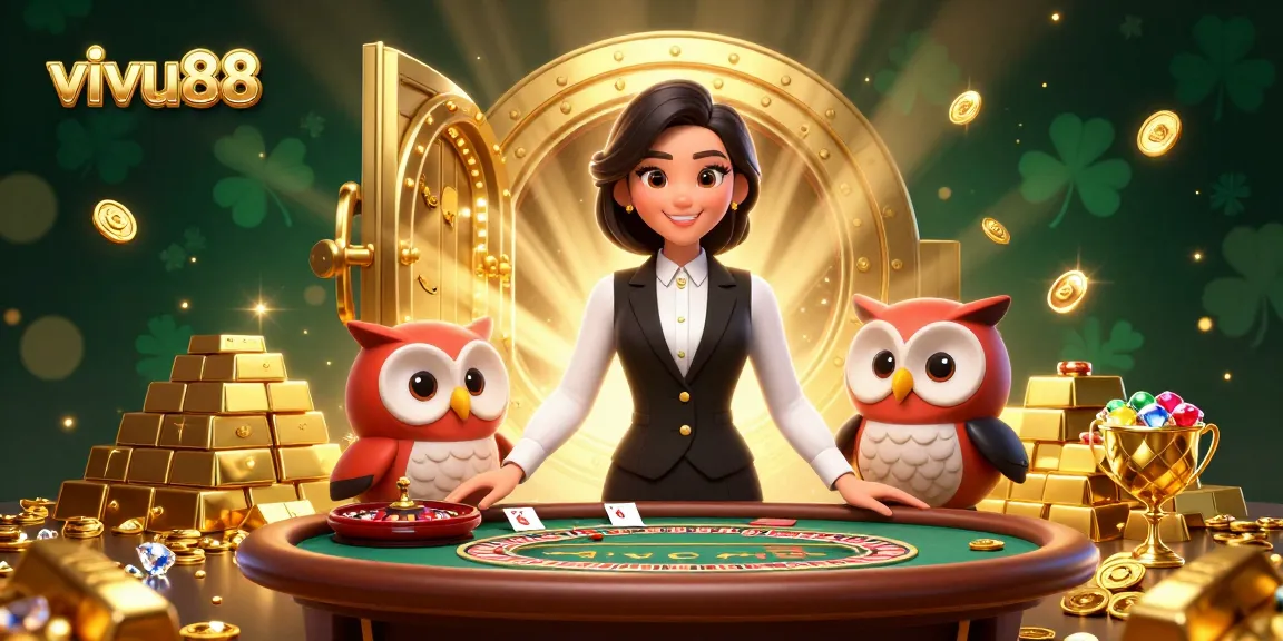 Experience vivu88's vibrant casino ambiance with skilled dealers and sparkling treasures.