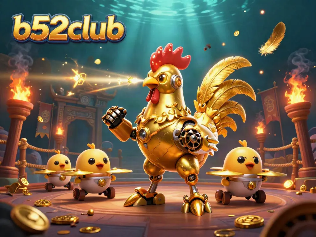 Join the excitement at b52club, experience laser battles with golden rooster robots and dive into thrilling casino action!