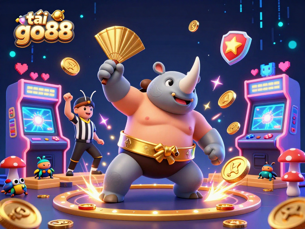 Experience the excitement of tải go88 with our vibrant casino-themed illustration featuring a beetle champion.