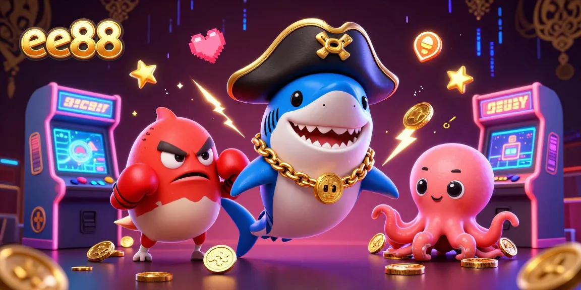 Spin to win with ee88's vibrant 3D casino characters and dynamic game elements, showcasing thrilling adventures.