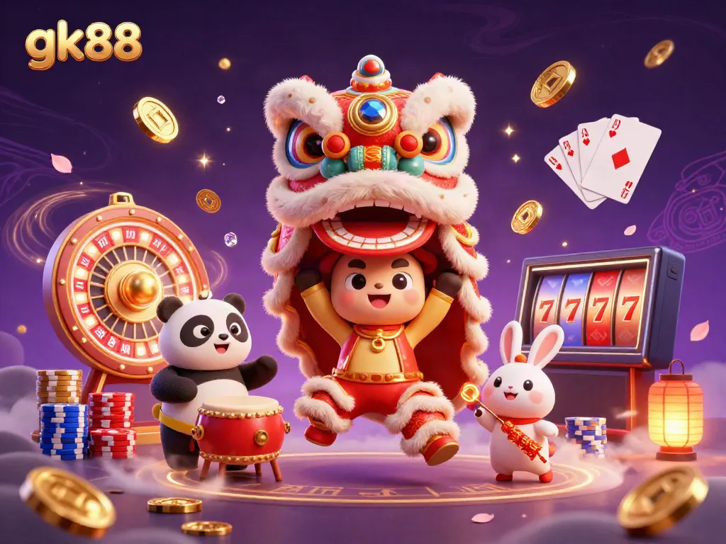 Join the excitement with gk88's vibrant casino scene featuring luck, winning slots, and dynamic fortune.