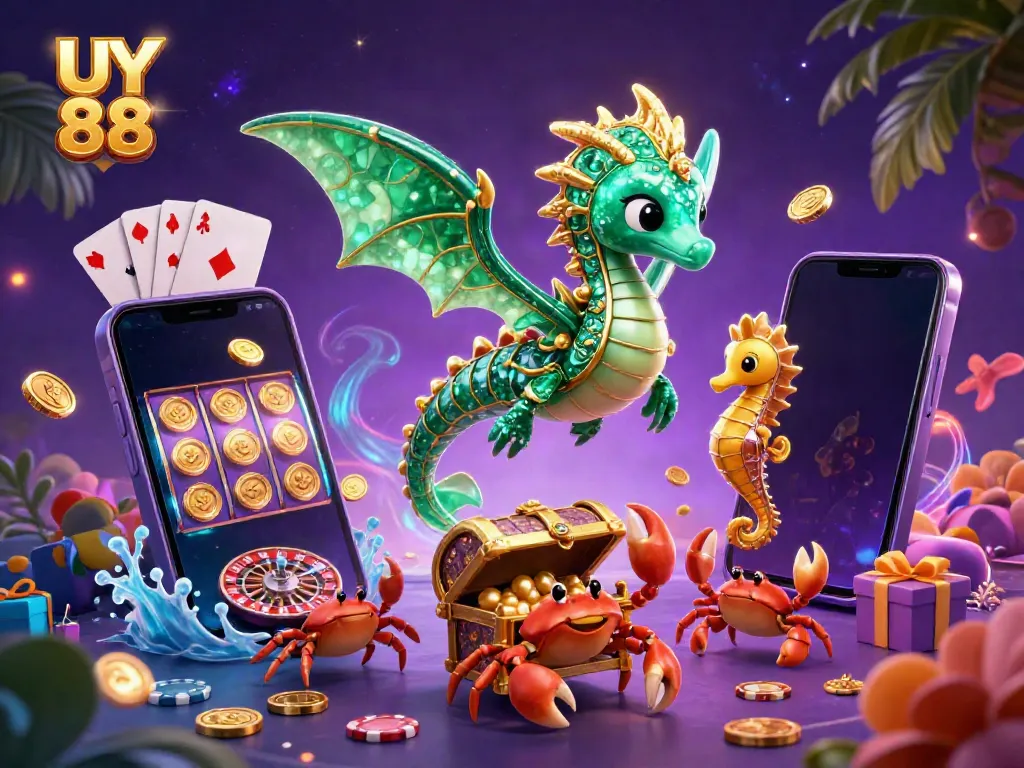 Experience UY 88 with an exciting casino adventure featuring vibrant characters and games.