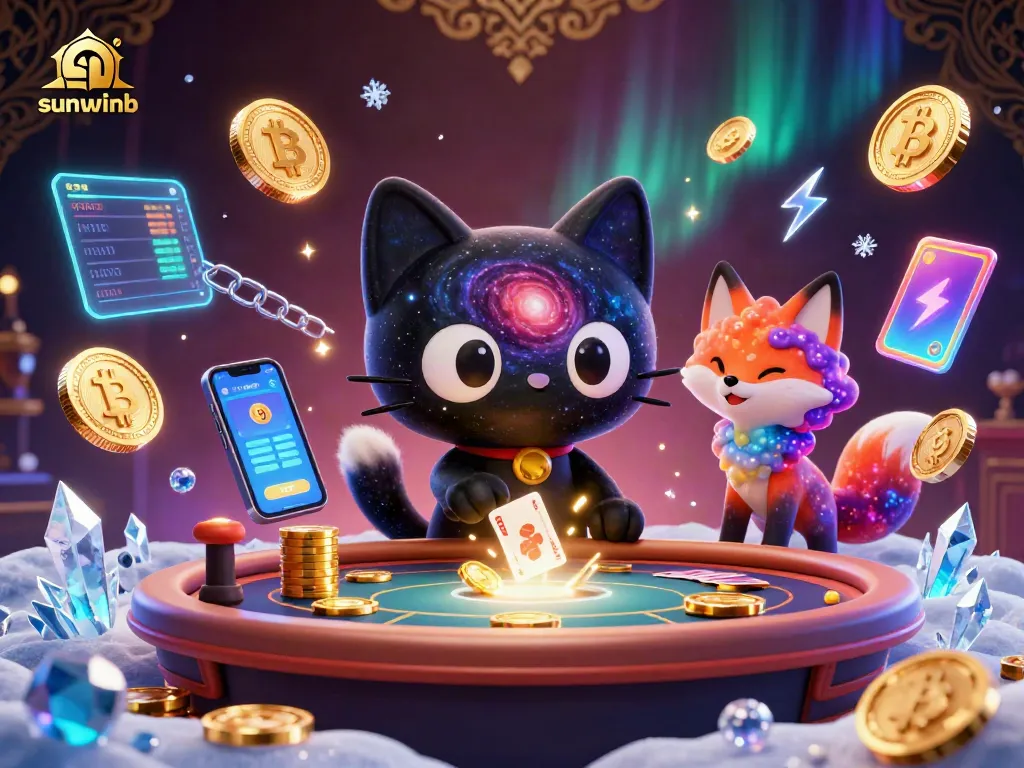 Experience thrilling gameplay at sunwinb with a cosmic casino scene featuring unique characters and vibrant elements.