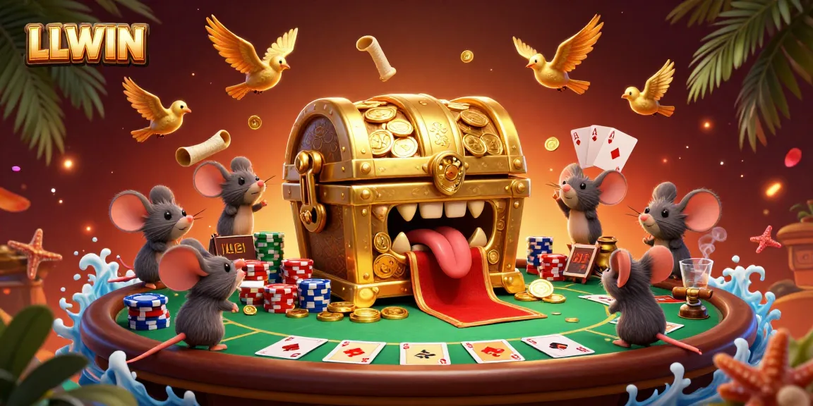 Immerse in the excitement of LLWIN with a vibrant casino scene depicting adventure and winning chances.