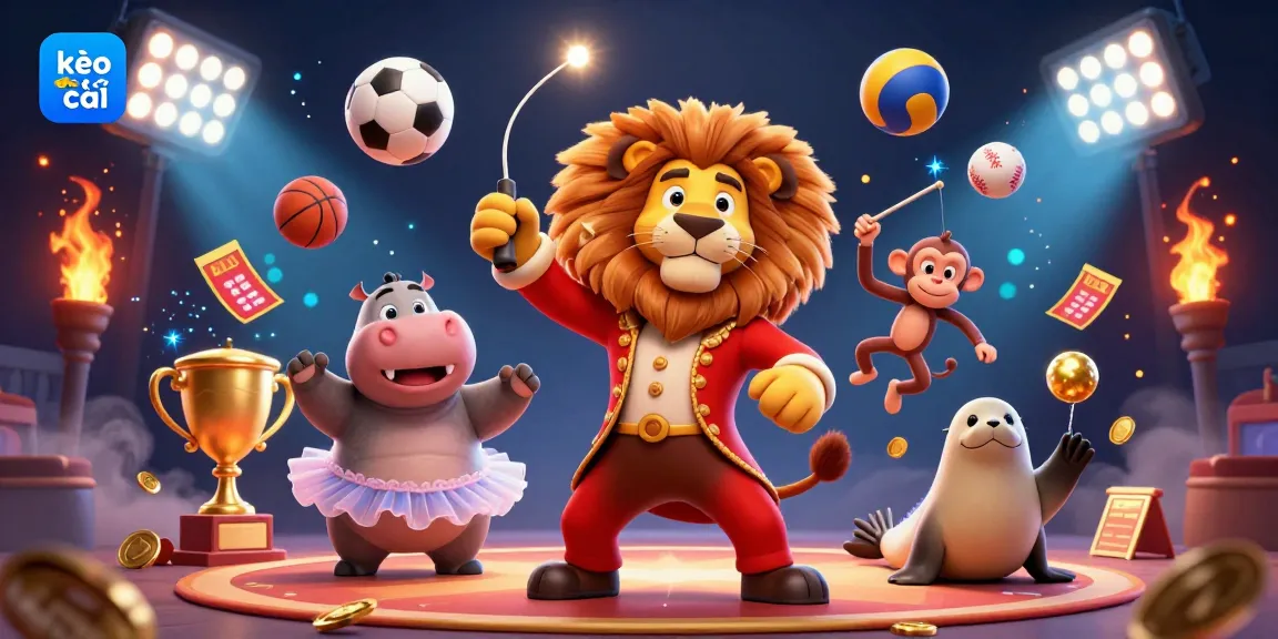 Bet on exciting sports with kèo nhà cái in this vibrant scene filled with dynamic betting elements.