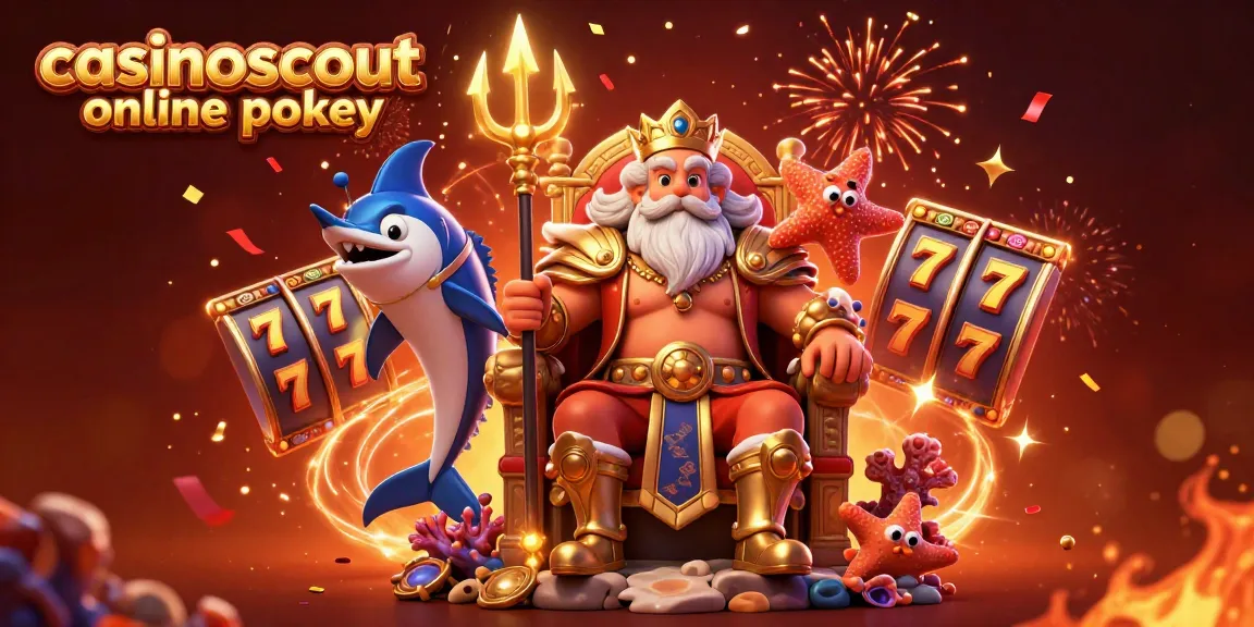 Engage with casinoscout online pokies featuring Neptune and colourful slot elements in a vibrant scene.