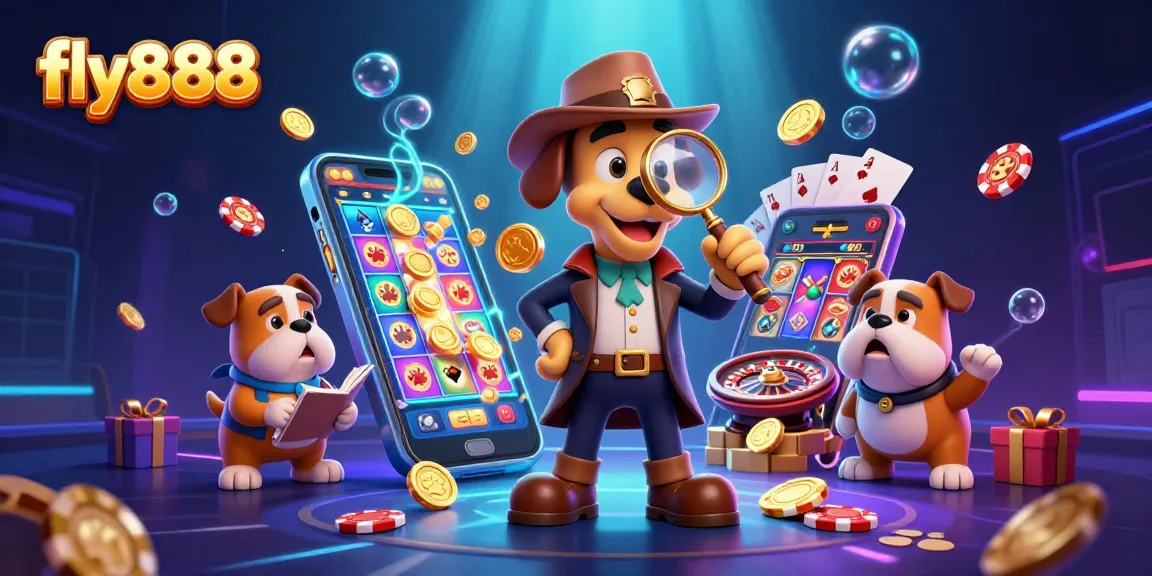 Examine poker chip clues with fly888 while enjoying engaging slot games, showcasing vibrant casino elements.