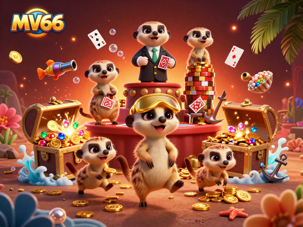 MV66 showcases engaging meerkats operating an exciting casino scene filled with treasures and dynamic elements.