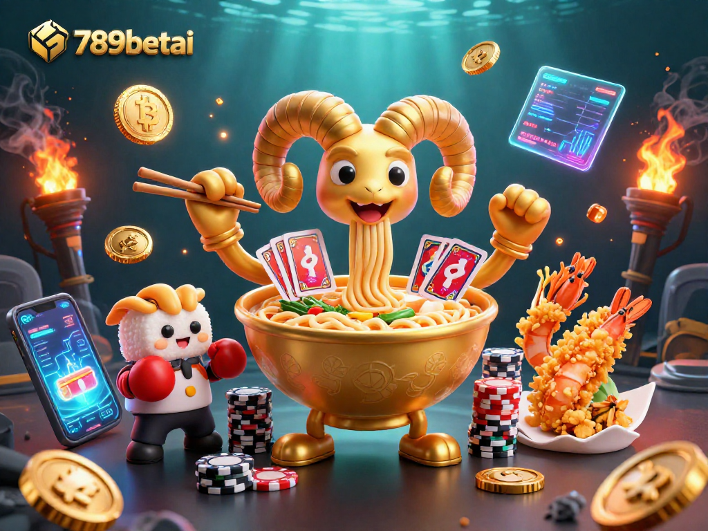 Experience thrilling gameplay with 789betai, featuring a vibrant 3D casino illustration packed with action.