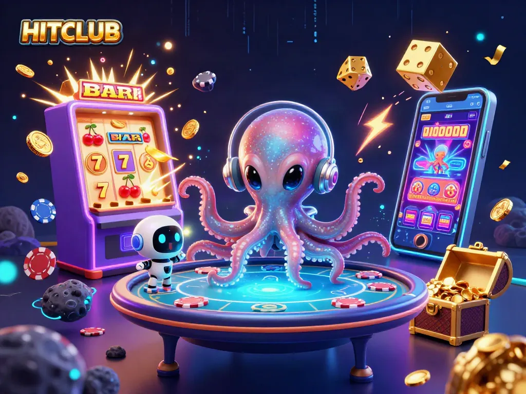 Engage in HITCLUB's exciting gameplay with colorful characters and dynamic casino elements.