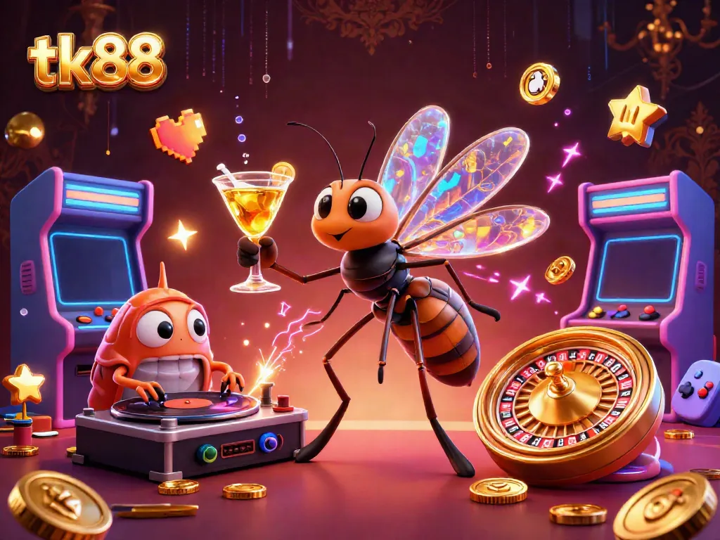 Experience thrilling gameplay with tk88 as a vibrant casino scene brings characters and action to life.
