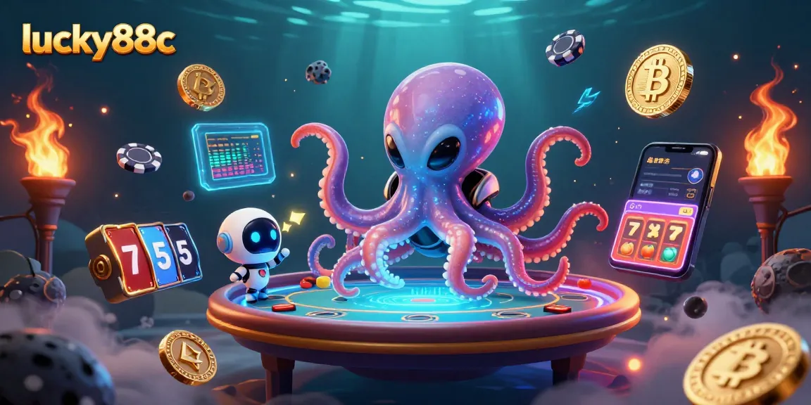 Experience thrilling gameplay at lucky88c with an alien octopus and holographic poker!