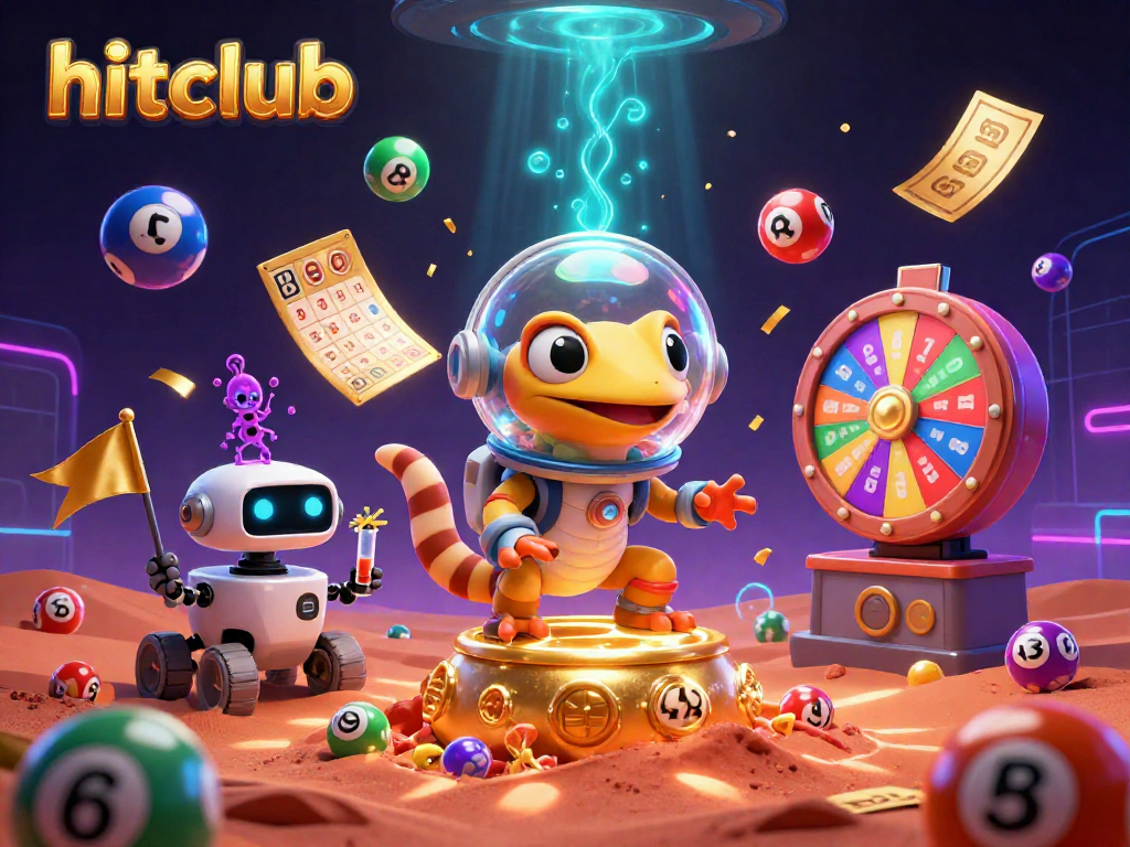Engage with hitclub's thrilling atmosphere as a Martian gecko discovers a hidden golden casino.