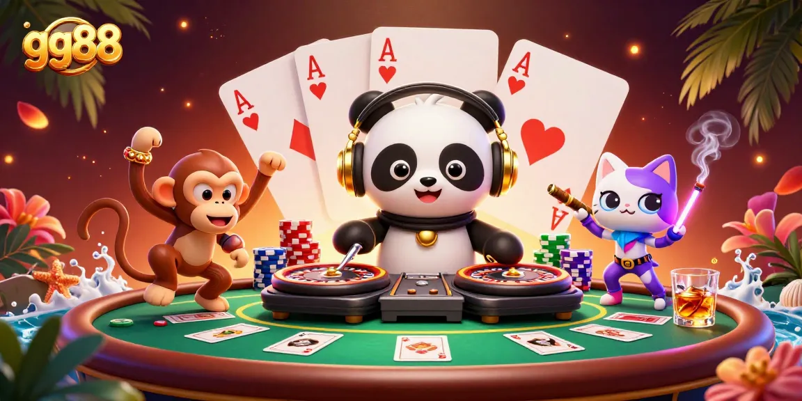 Engage with exciting games at gg88 while enjoying vibrant casino-themed characters in a lively atmosphere.