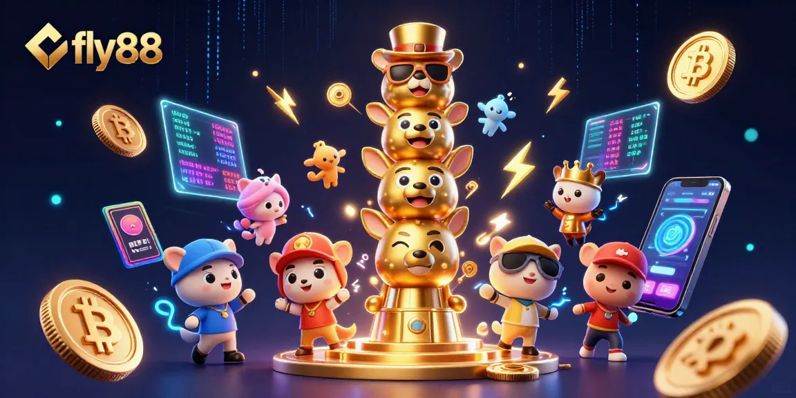 Fly88 players enjoy an engaging 3D casino illustration showcasing vibrant game elements and exciting features.